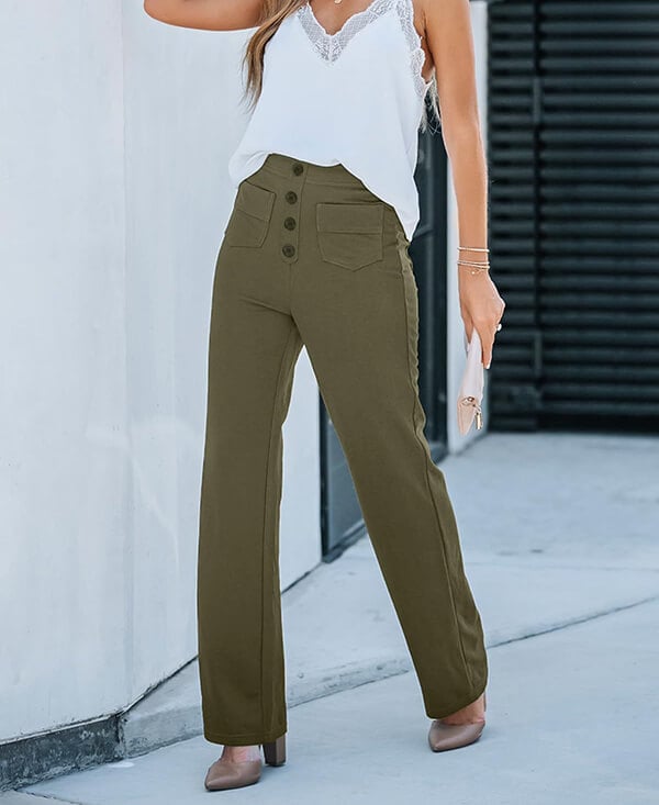 EMMA'S High-waisted elastische casual broek