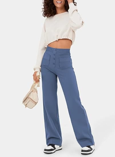 EMMA'S High-waisted elastische casual broek
