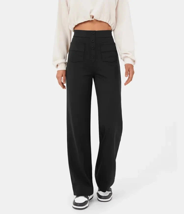 EMMA'S High-waisted elastische casual broek
