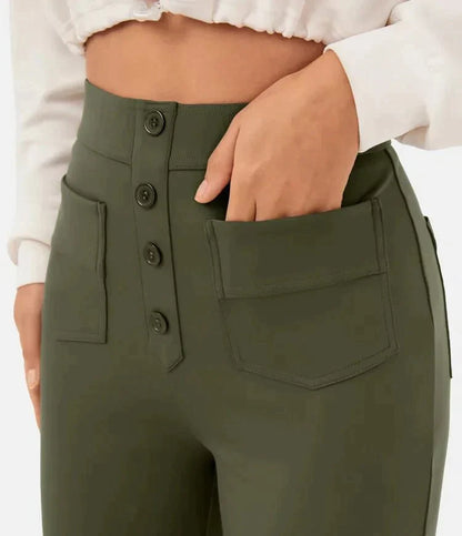 EMMA'S High-waisted elastische casual broek