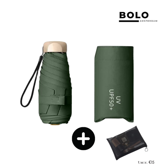 Mini Zonnebeschermer Parasol + GRATIS Reis Make-Up tasje t.w.v €15